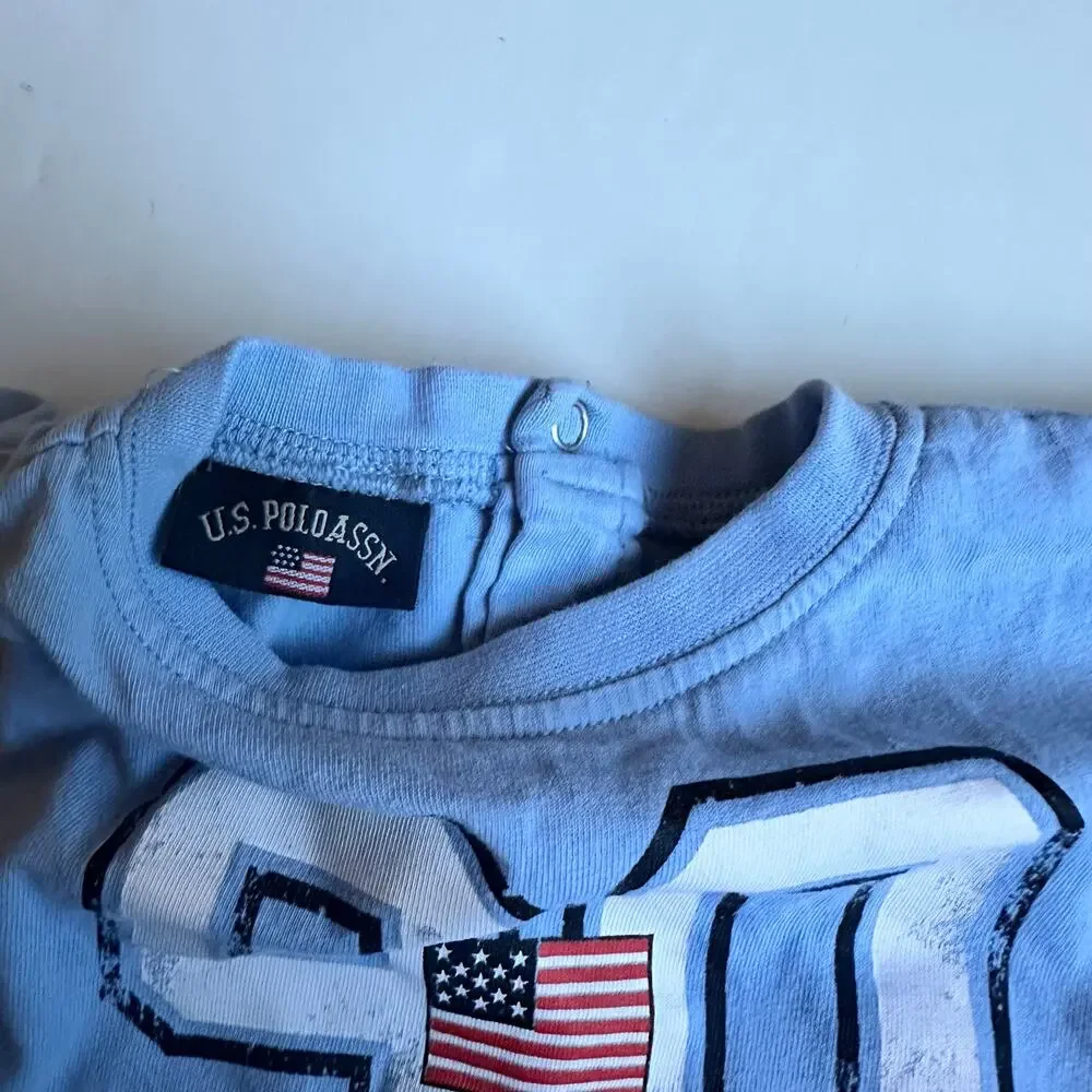 US Polo Assn Blue Tee & Snapback - 12 Months - 90 Flag